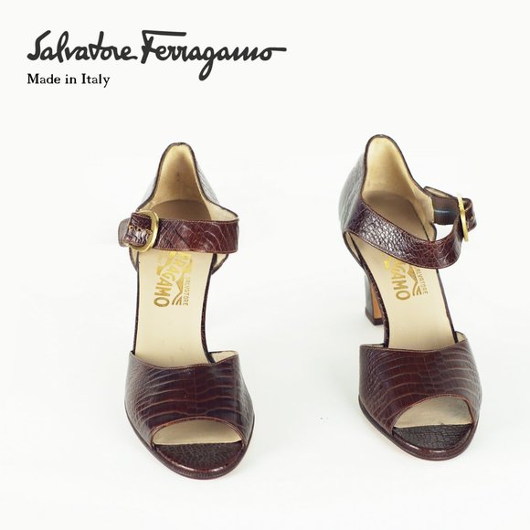 Ferragamo Women's open toe brown shoes - Picture 2 of 9